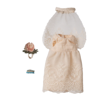 Suknia Ślubna z Dodatkami dla Myszki - Ślub Myszek - Myszka Mama - Wedding Dress - Maileg
