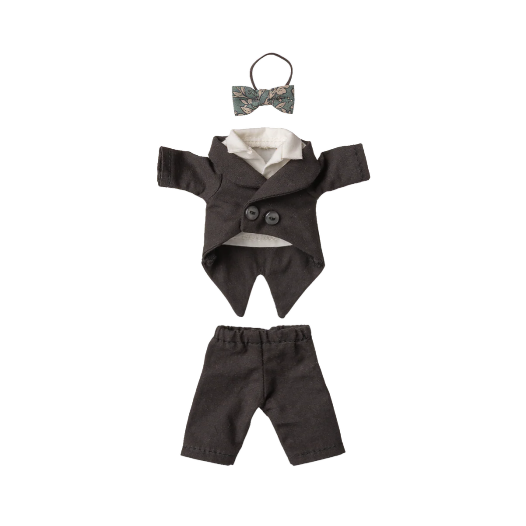Garnitur Ślubny z Muszką dla Myszki Frak - Ślub Myszek - Myszka Tata - Wedding Suit - Maileg