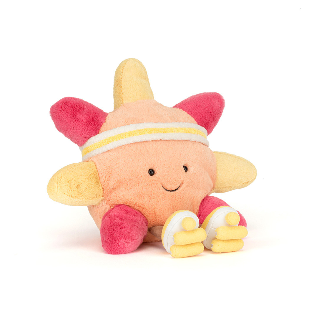 PROMOCJA Uśmiechnięte Słoneczko na Wrotkach - Pluszowe Słońce Wrotkarz 30 cm - Maskotka Przytulanka - JellyCat