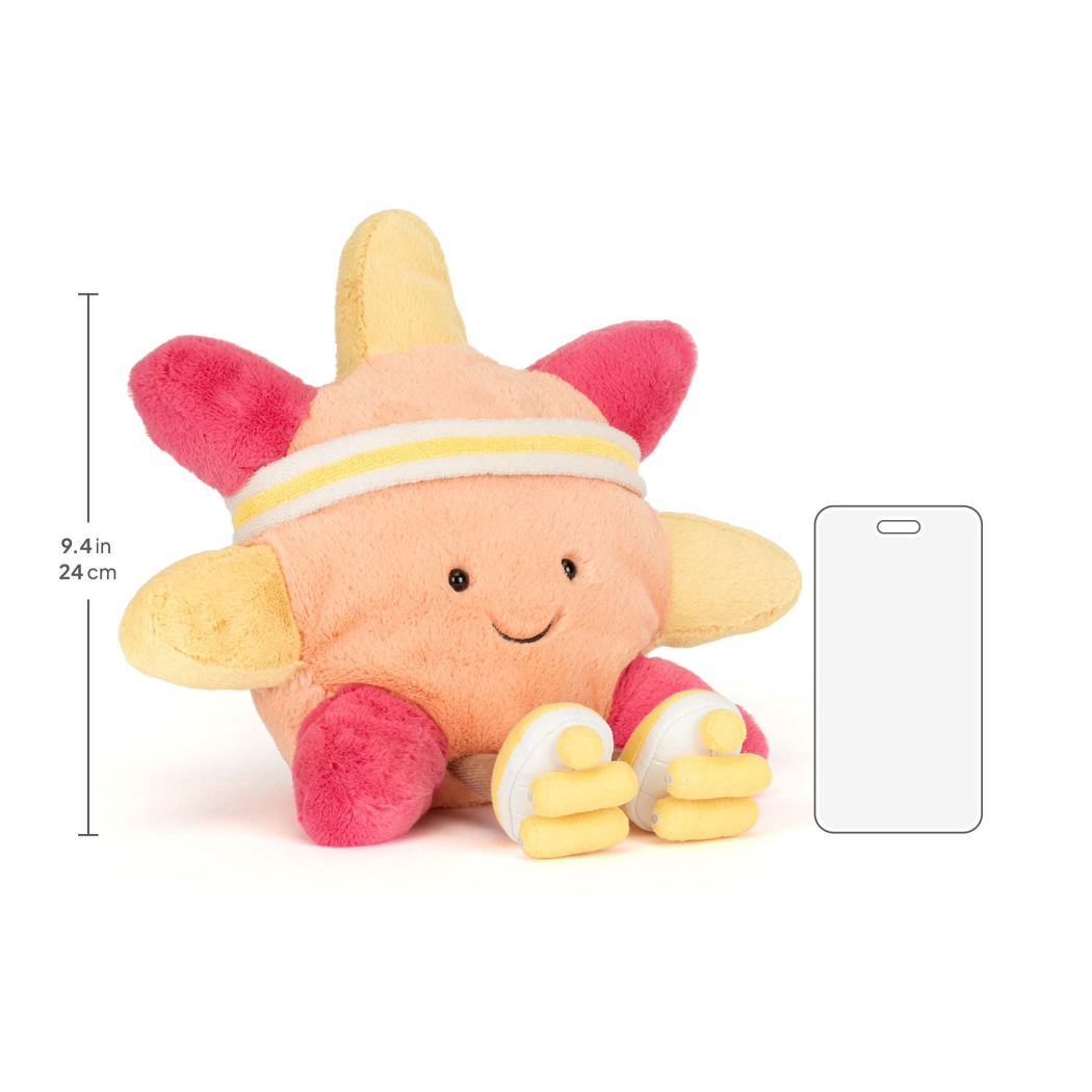 PROMOCJA Uśmiechnięte Słoneczko na Wrotkach - Pluszowe Słońce Wrotkarz 30 cm - Maskotka Przytulanka - JellyCat