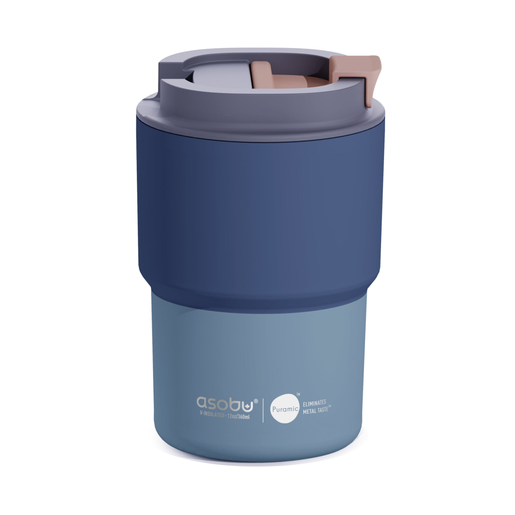 Pastel Blue - Kubek Termiczny 360 ml - Powłoka Ceramiczna Stal Nierdzewna - Asobu