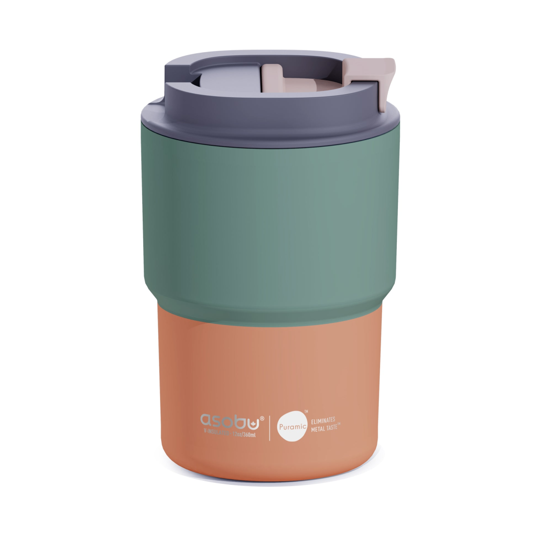 Pastel Green - Kubek Termiczny 360 ml - Powłoka Ceramiczna Stal Nierdzewna - Asobu