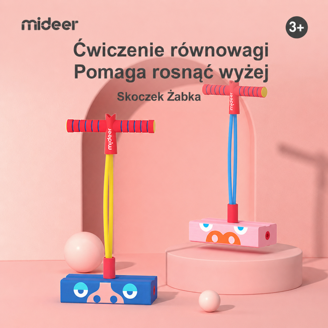 Różowy Skoczek Pogo z Dźwiękiem - Równowaga Balansowanie - Mideer