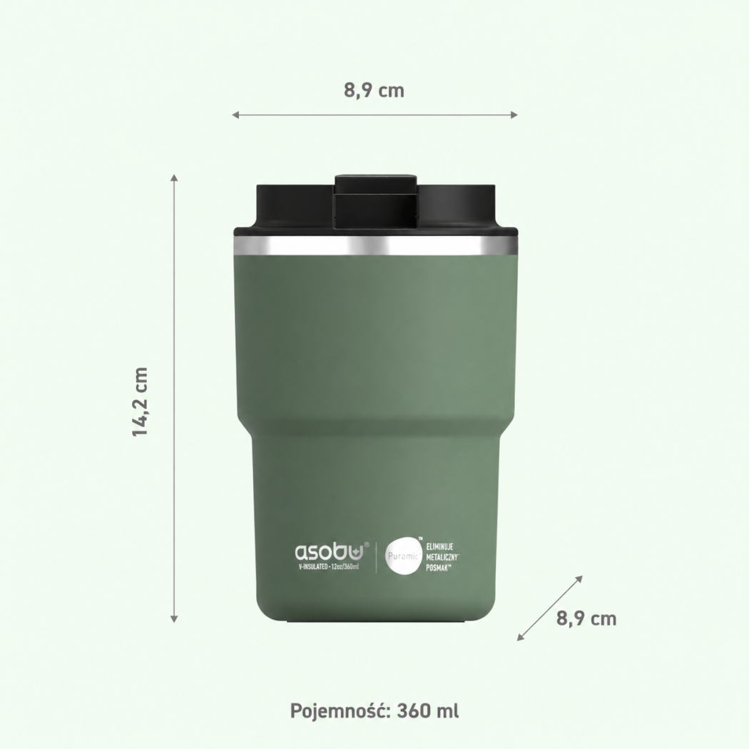 Pastel Pink - Kubek Termiczny 360 ml - Powłoka Ceramiczna Stal Nierdzewna - Asobu