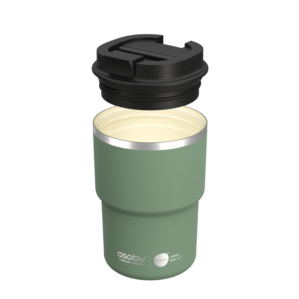 Pastel Green - Kubek Termiczny 360 ml - Powłoka Ceramiczna Stal Nierdzewna - Asobu
