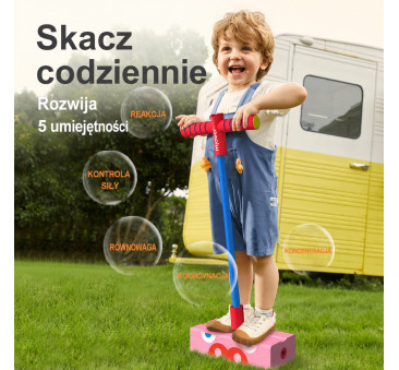 Różowy Skoczek Pogo z Dźwiękiem - Równowaga Balansowanie - Mideer