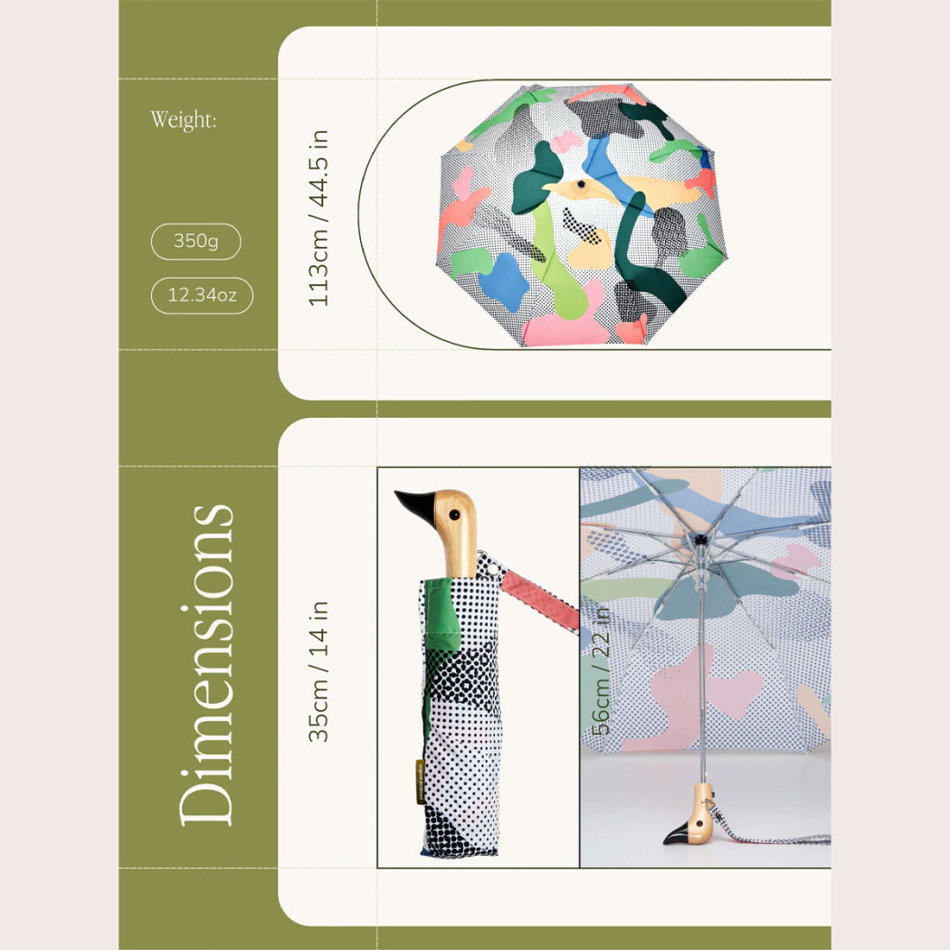 Kropki - Parasol dla Dzieci - Parsolka Kaczka - Automatyczna Składana - Original Duckhead