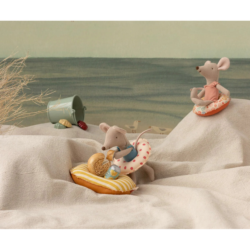 Ponton w Żółte Paski - Rubber Boat Yellow Stripe - Small Mouse - Maileg