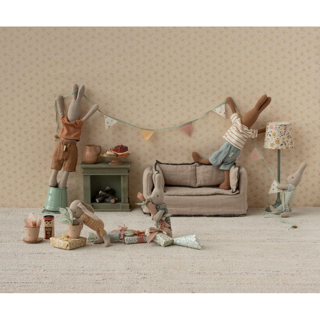 Beżowa Sofa Kanapa - Miniature Couch - Akcesoria Dla Lalek - Maileg