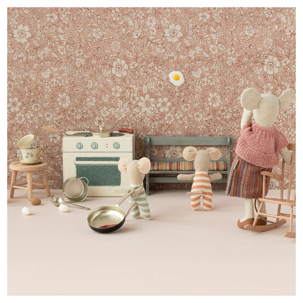 Fotel Bujany Różowy - Rocking Chair Mouse - Dark Powder - Maileg