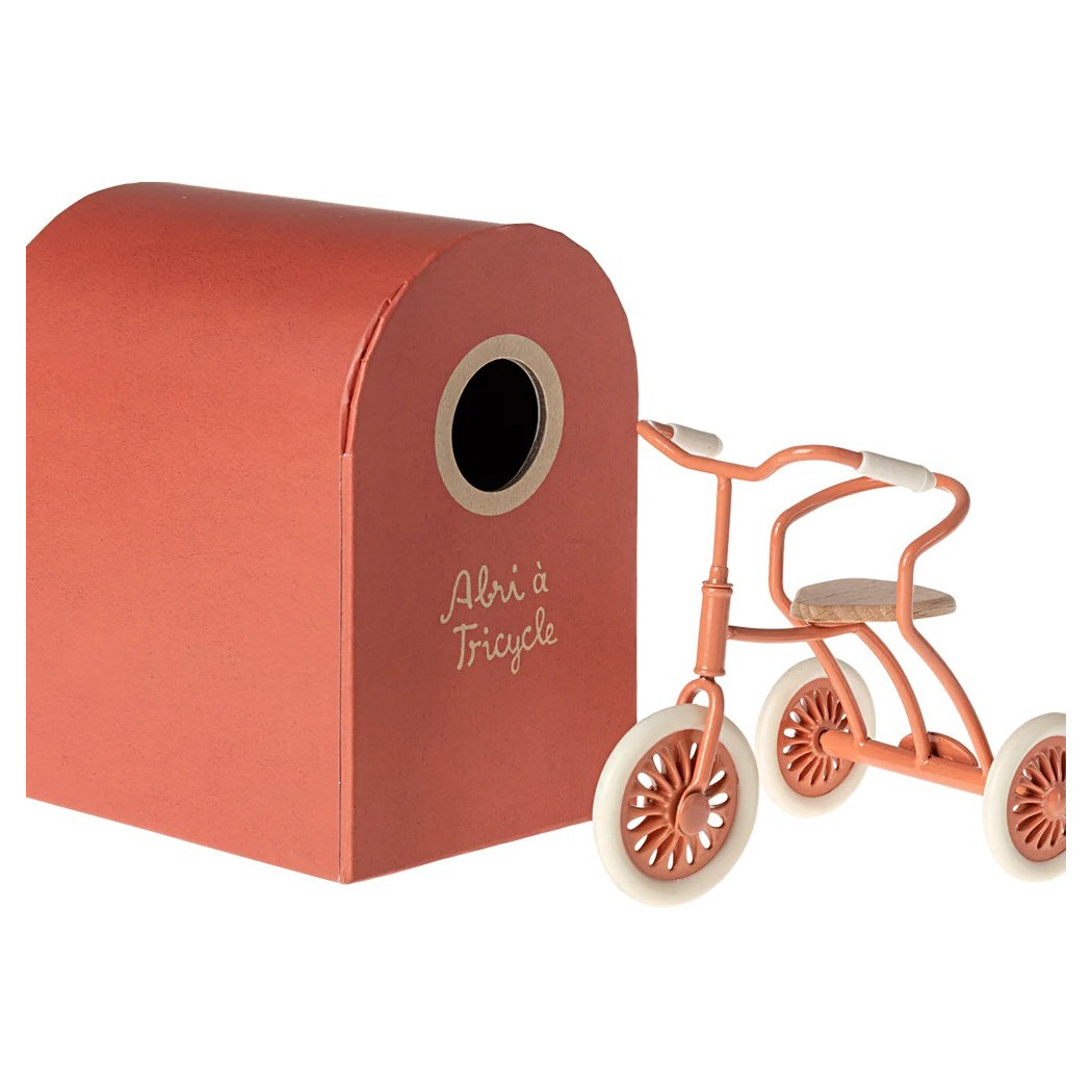 Rowerek - Koralowy - Abri à Tricycle, Mouse - Coral - Akcesoria dla Lalek - Maileg