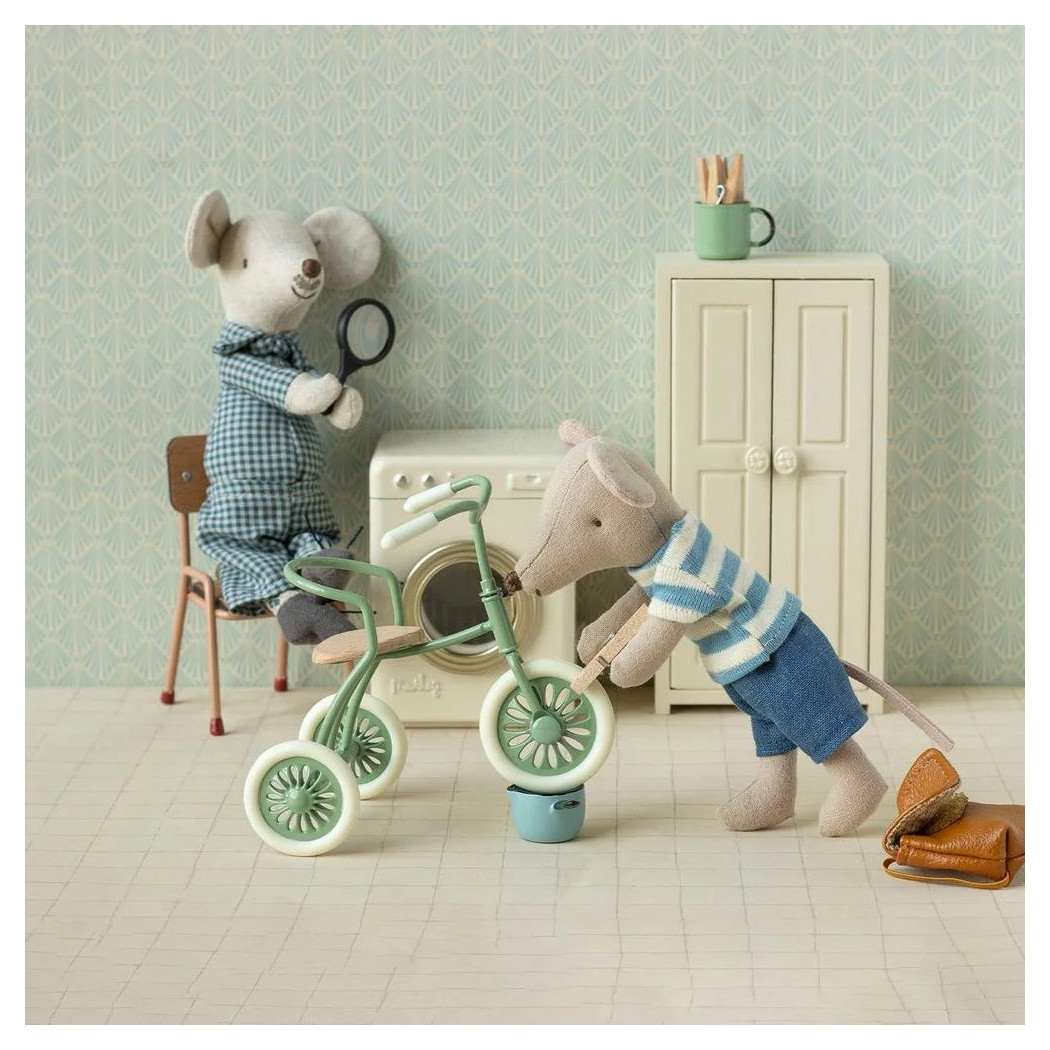 Rowerek - Zielony - Abri à Tricycle, Mouse - Green - Akcesoria dla Lalek - Maileg