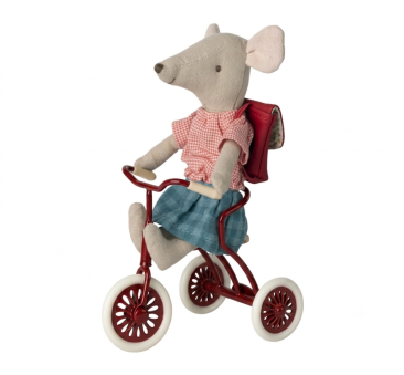 Czerwony Rowerek Trzykołowy dla Myszek - Abri à Tricycle Mouse Red - Maileg