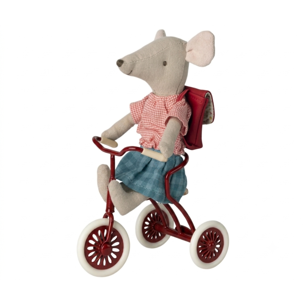 Czerwony Rowerek Trzykołowy dla Myszek - Abri à Tricycle Mouse Red - Maileg