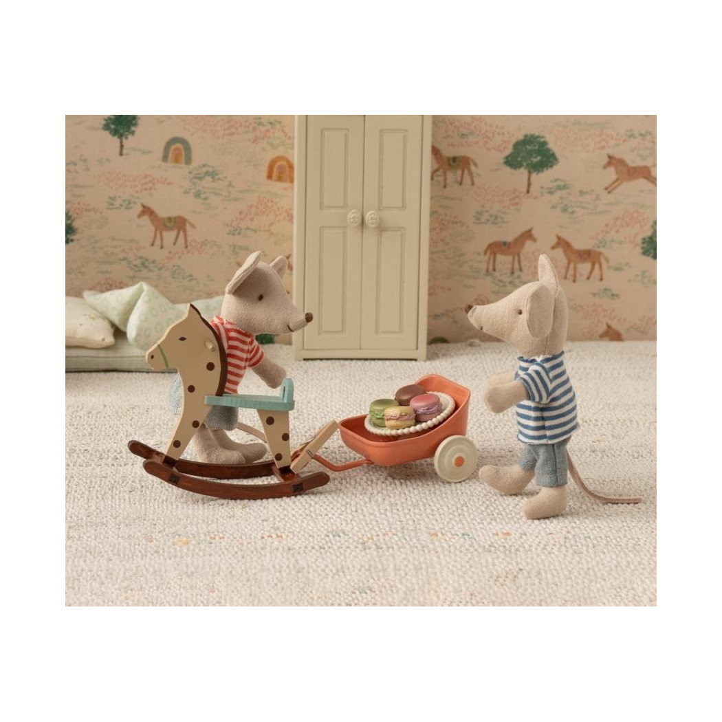 Przyczepka do Roweru - Koralowa - Tricycle Hanger Mouse - Coral - Akcesoria dla Lalek - Maileg
