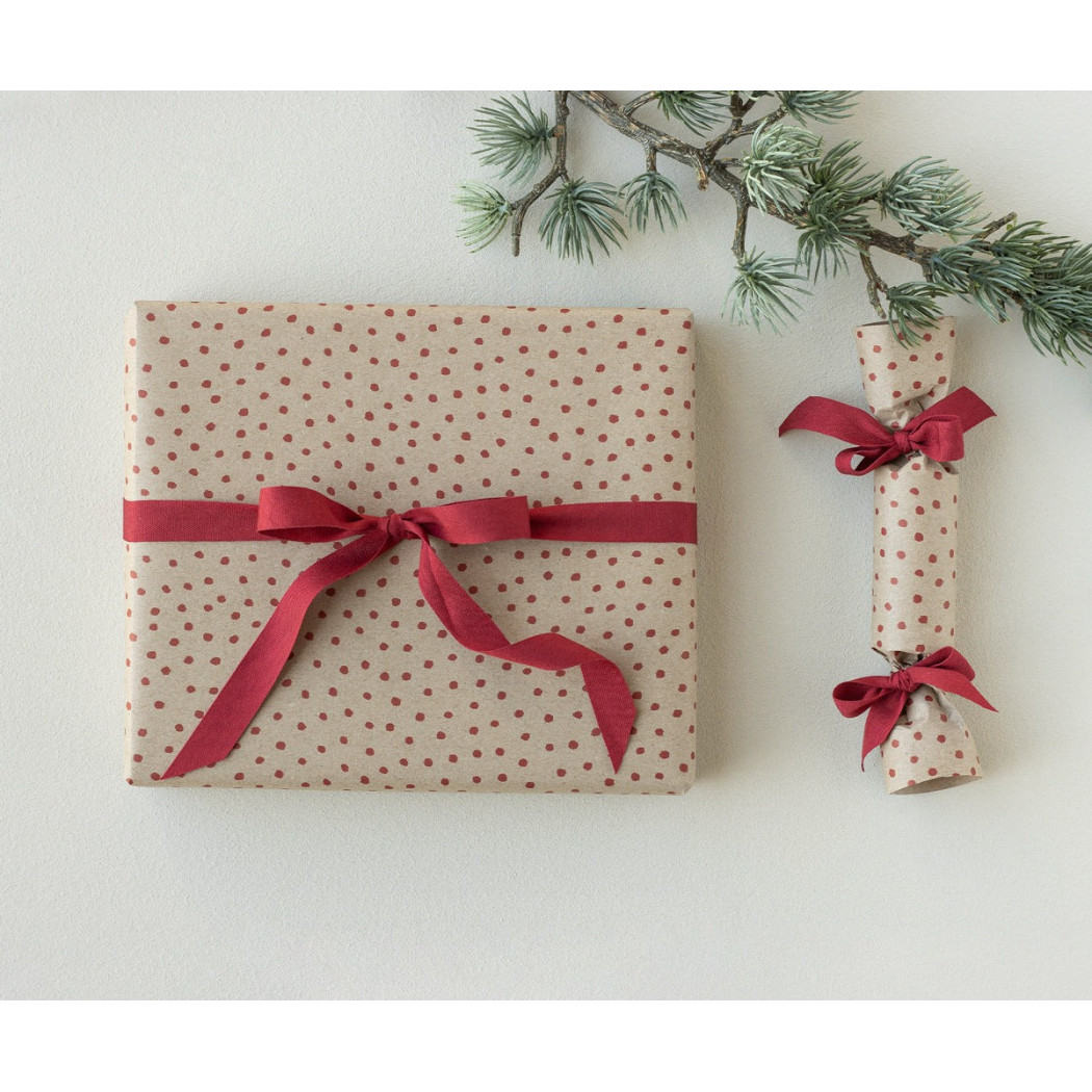 Polka Red Papier Do Pakowania Prezentów 10 metrów - Gift Wrap Maileg