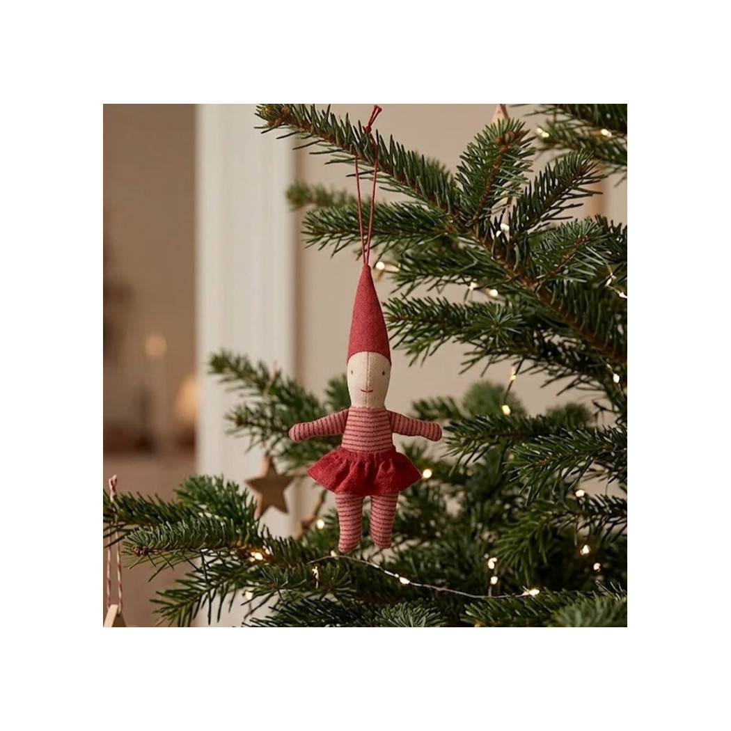 Krasnoludek Dziewczynka - Bawełniana Dekoracja Bożonarodzeniowa - Pixy Ornament Girl- Maileg