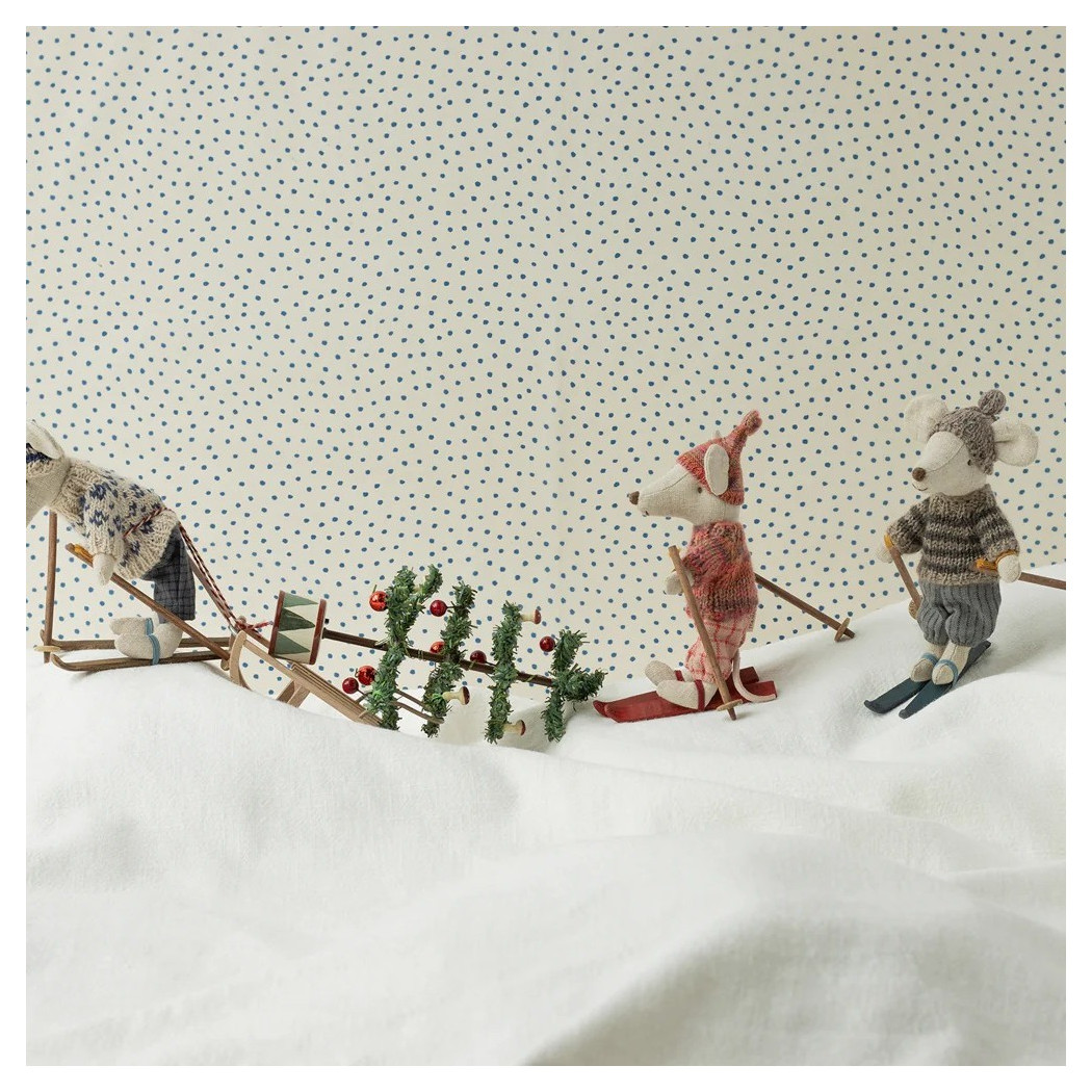 Zimowa Myszka z Zestawem Narciarskim - Starszy Brat - Winter Mouse Big Brother - Grey - Maileg
