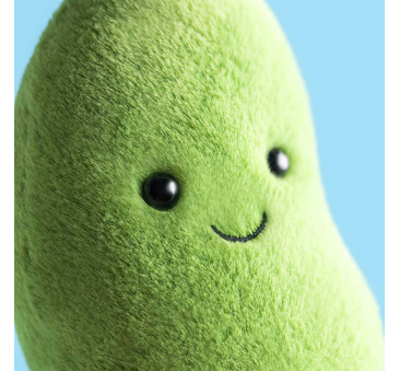 Soyella - Wesoła Zielona Fasola Edamame 12 cm - Pluszowe Fasolka - Maskotka Przytulanka - JellyCat