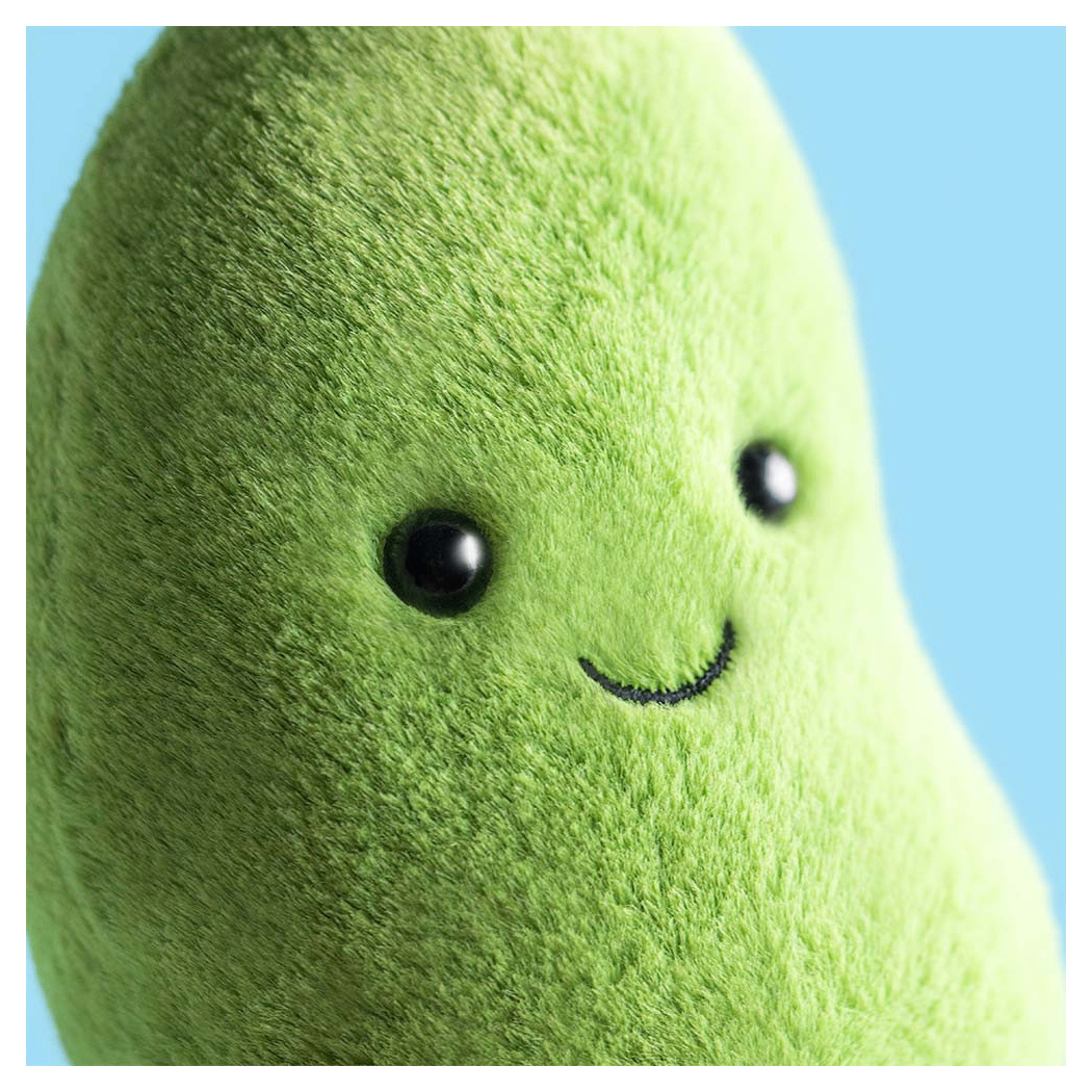 Soyella - Wesoła Zielona Fasola Edamame 12 cm - Pluszowe Fasolka - Maskotka Przytulanka - JellyCat