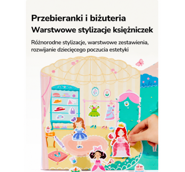 Przebieranie Księżniczek - Zestaw Żelowych Naklejek Wielokrotnego Użytku - Mideer