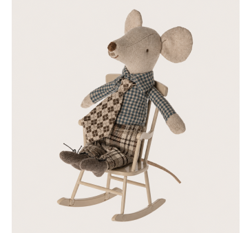 Fotel Bujany Beżowy - Rocking Chair Mouse - Dark Sand - Maileg