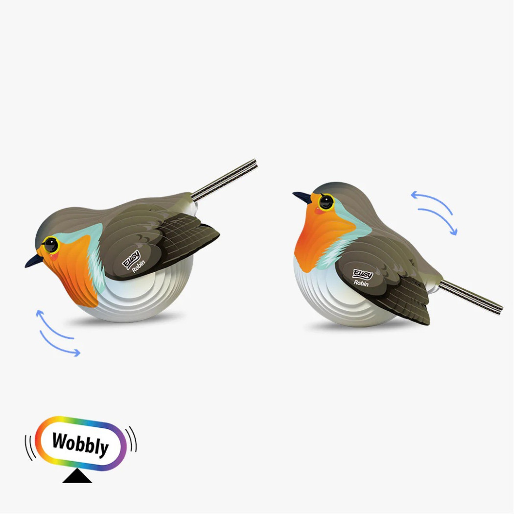 Rudzik - Robin - Eko Układanka 3D - Kołyszący się - Ptaki - Eugy