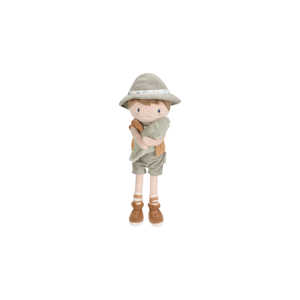 Lalka Jim z Krokodylem 35 cm - Miękka Pluszowa Laleczka Przytulanka - Safari Friends - Little Dutch