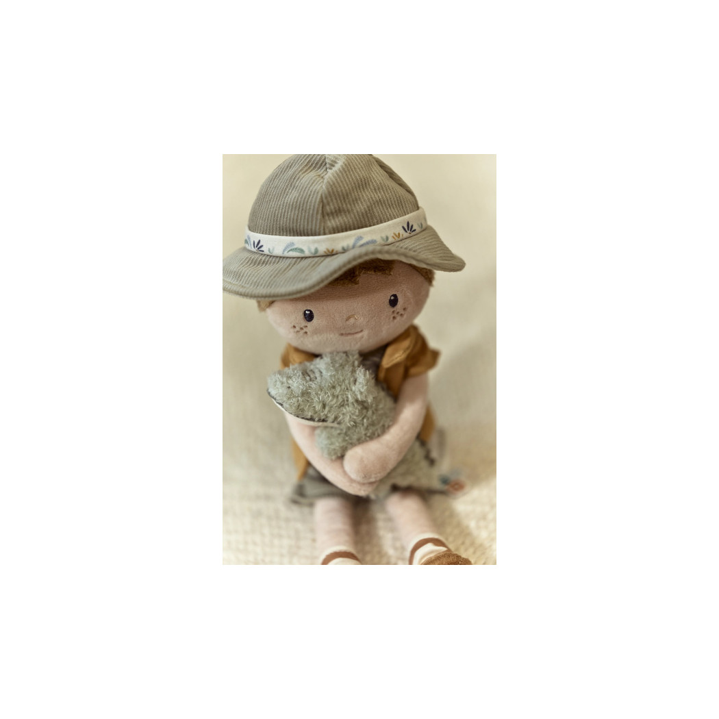 Lalka Jim z Krokodylem 35 cm - Miękka Pluszowa Laleczka Przytulanka - Safari Friends - Little Dutch