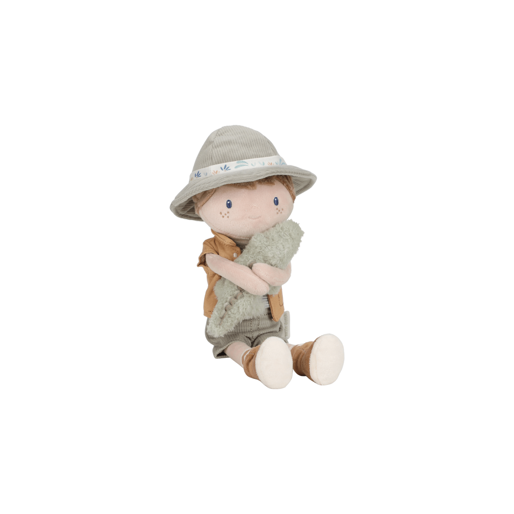 Lalka Jim z Krokodylem 35 cm - Miękka Pluszowa Laleczka Przytulanka - Safari Friends - Little Dutch