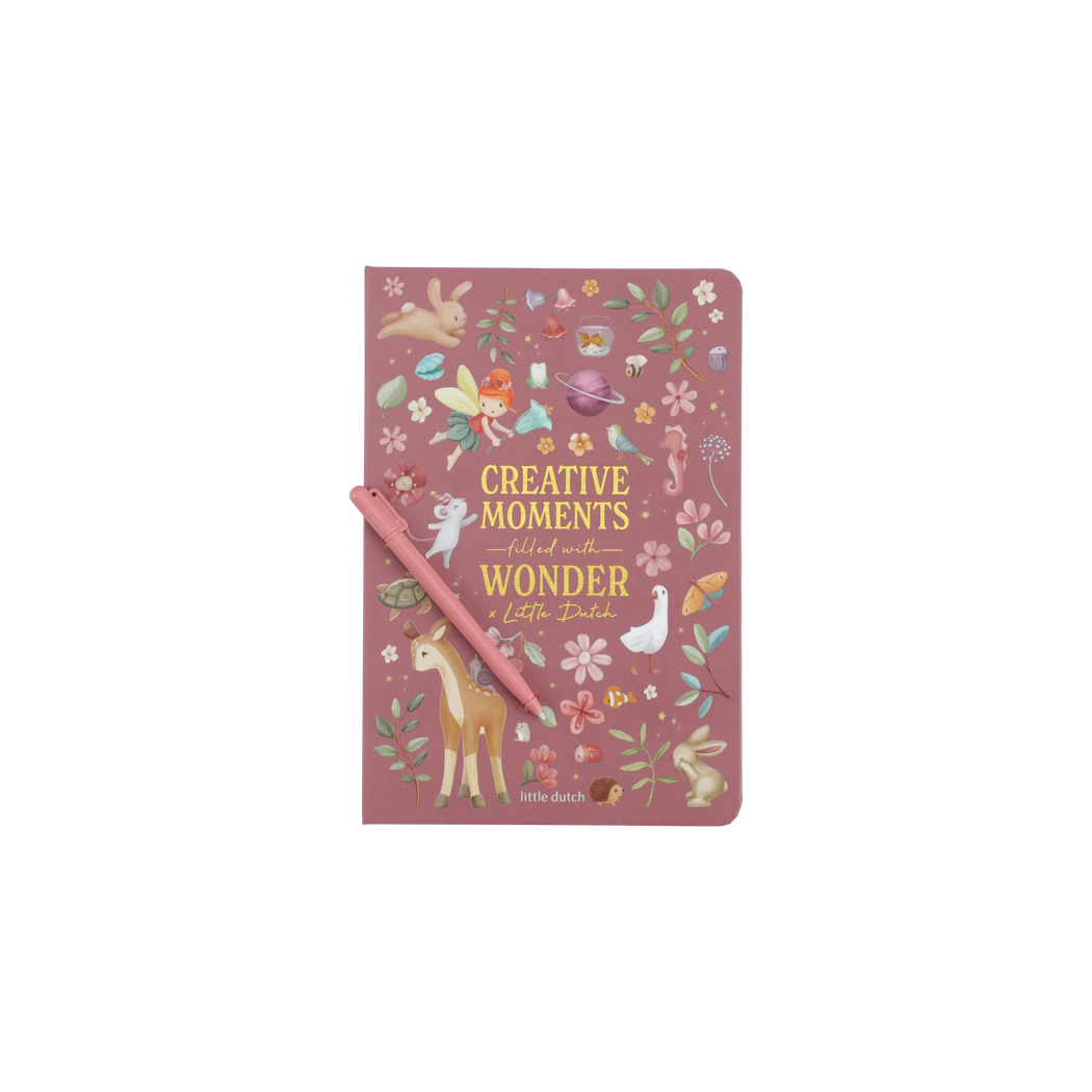 Różowy Tablet Graficzny do Rysowania - 30 kart - Rysunkowy dla Dzieci - Little Dutch
