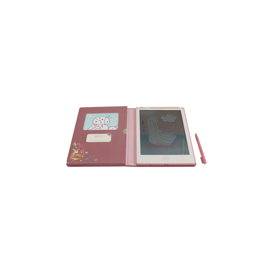 Różowy Tablet Graficzny do Rysowania - 30 kart - Rysunkowy dla Dzieci - Little Dutch