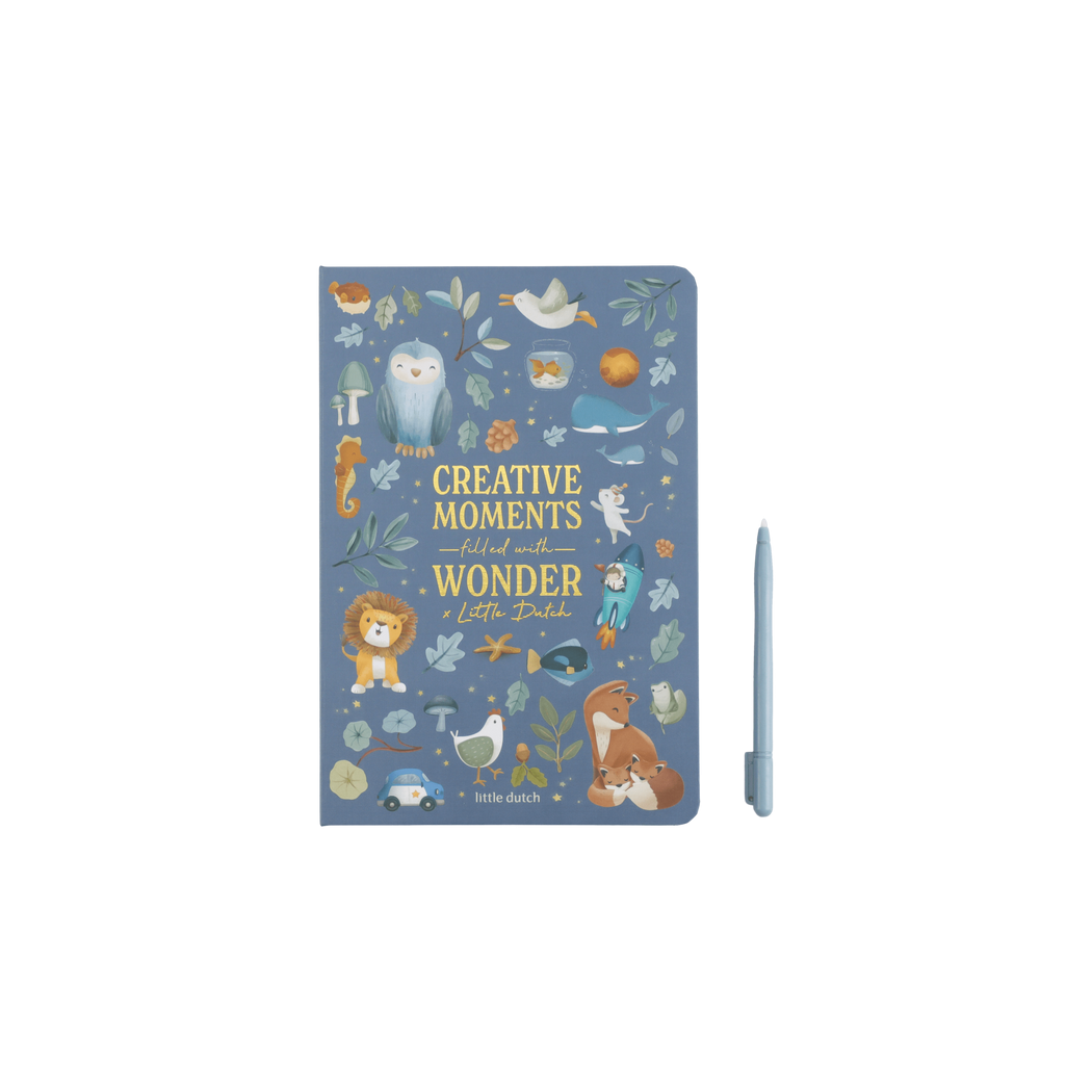 Niebieski Tablet Graficzny do Rysowania - 30 kart - Rysunkowy dla Dzieci - Little Dutch