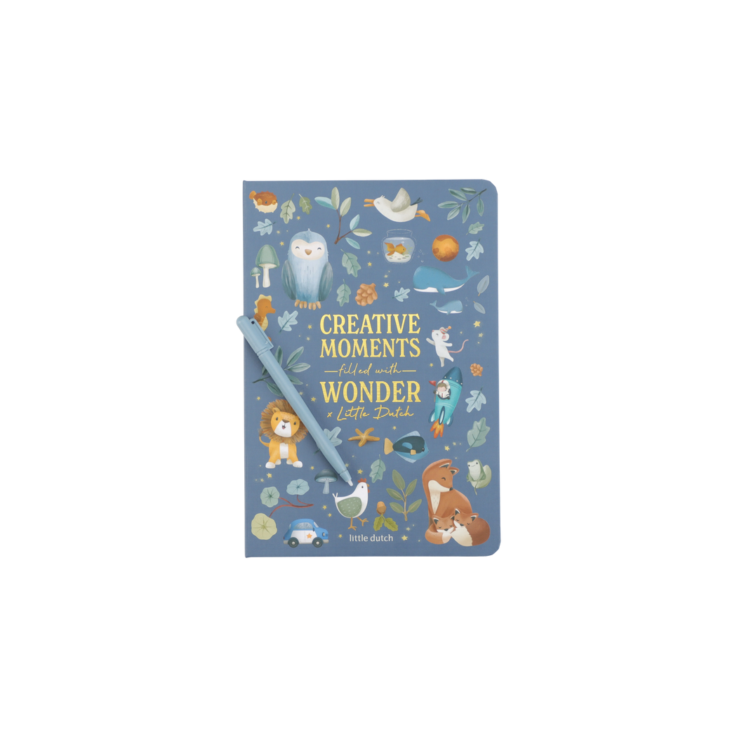 Niebieski Tablet Graficzny do Rysowania - 30 kart - Rysunkowy dla Dzieci - Little Dutch