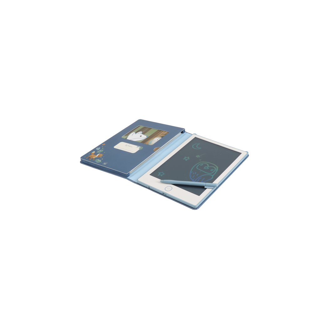 Niebieski Tablet Graficzny do Rysowania - 30 kart - Rysunkowy dla Dzieci - Little Dutch