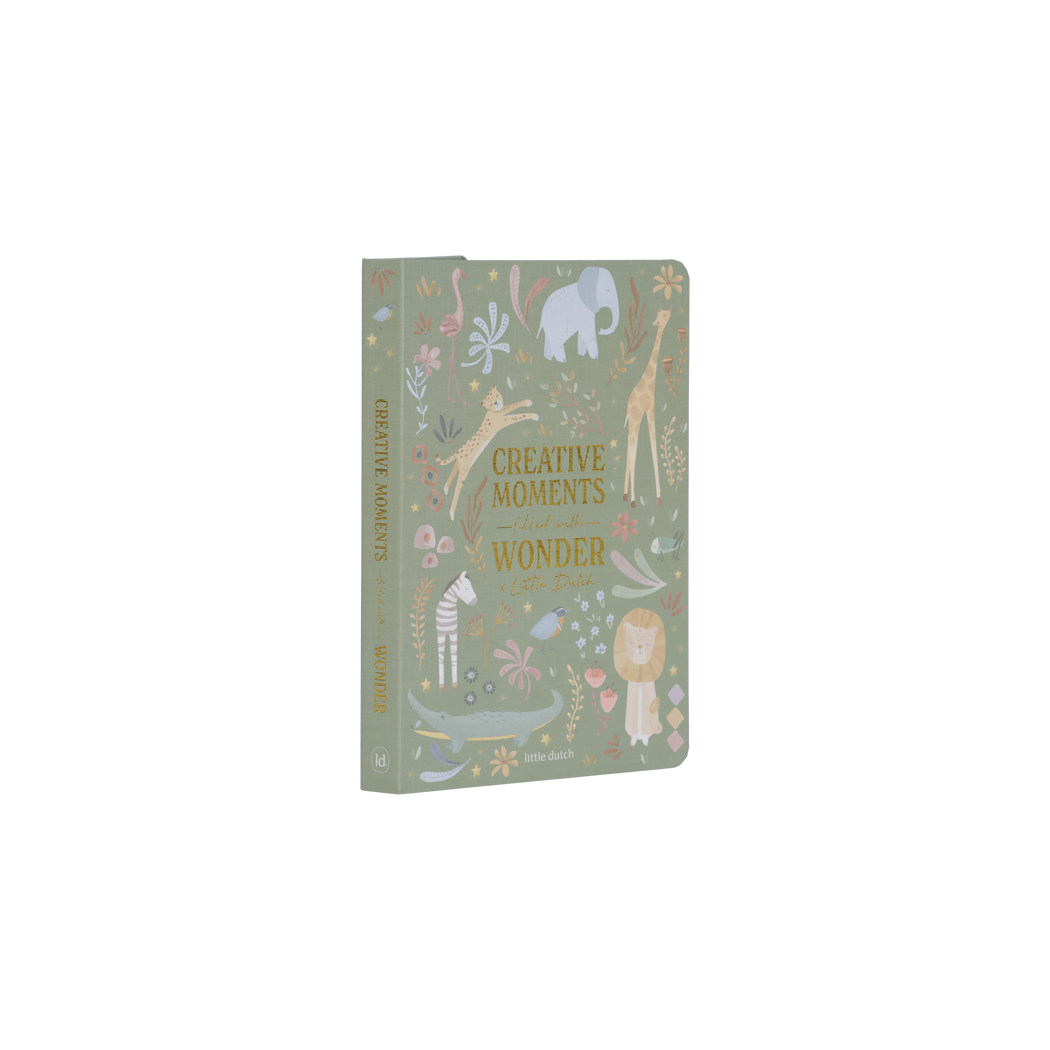 Zielony Tablet Graficzny do Rysowania - 30 kart - Rysunkowy dla Dzieci - Safari Friends - Little Dutch