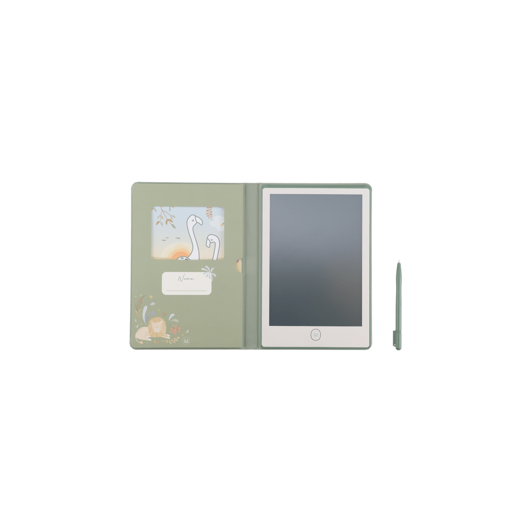 Zielony Tablet Graficzny do Rysowania - 30 kart - Rysunkowy dla Dzieci - Safari Friends - Little Dutch