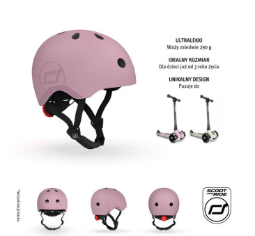 Wildberry S-M - Ultralekki Regulowany Kask Dla Dzieci 3+ (51-55 cm) - Tylna Lampka LED - Scootandride