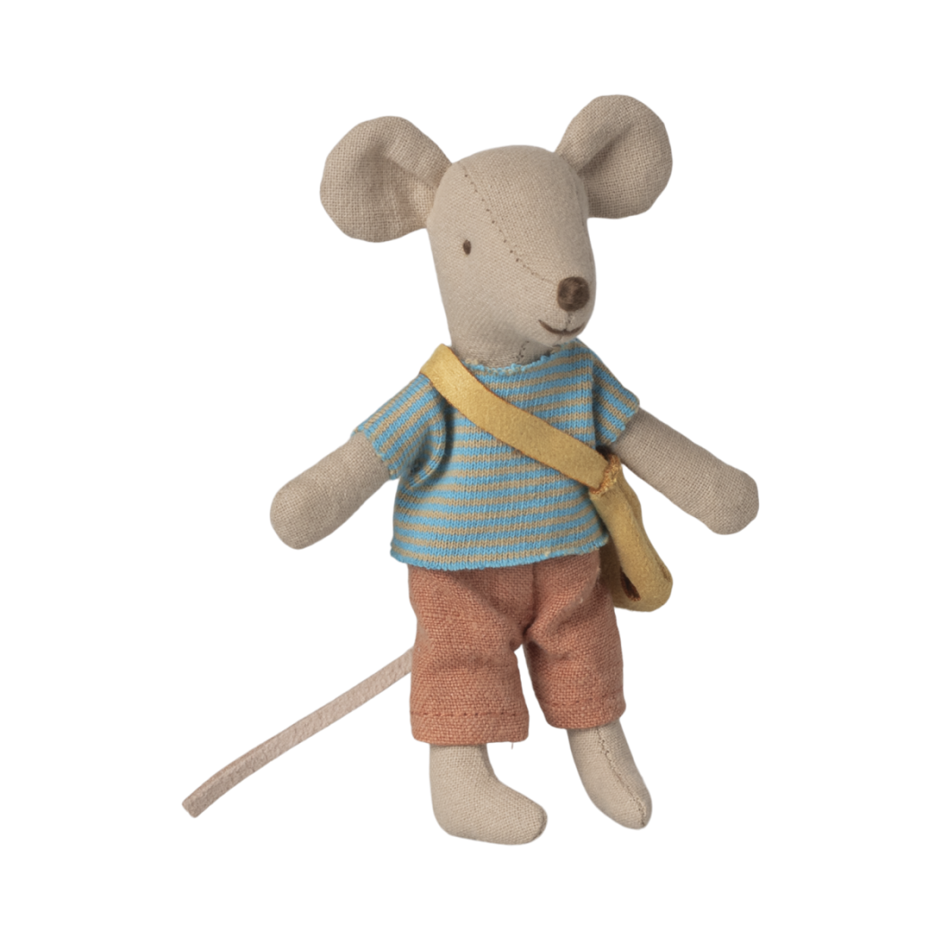 PROMOCJA Myszka Młodszy Brat z Torbą - Little Brother Mouse with Bag - Maileg