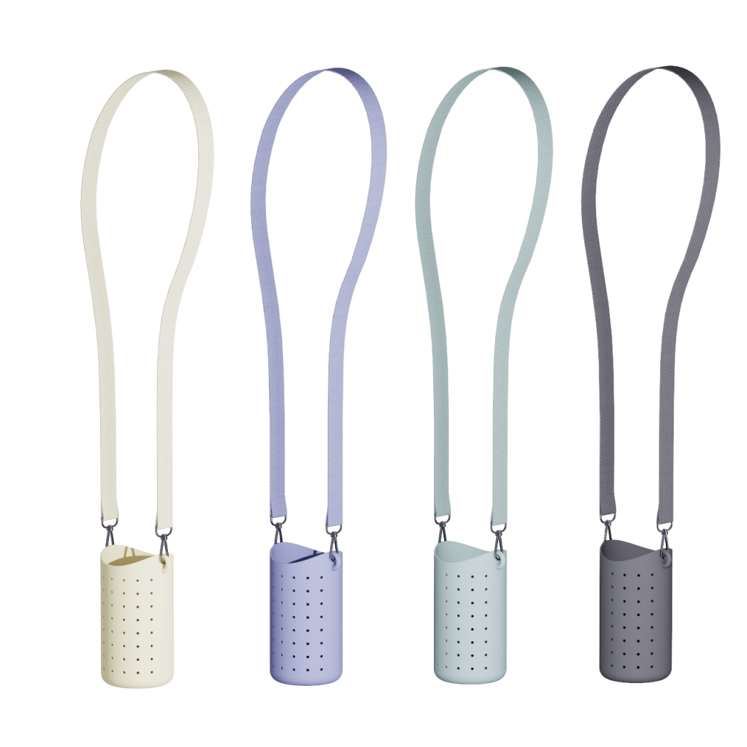 Zielone Etui na Butelkę z Długim Paskiem i Charmsami - Bestie Sling - Asobu