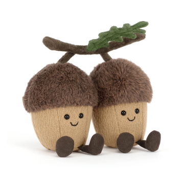 Para Żołędzi Ort & Tum - Wesołe Żołędzie z Liściem - 18 cm - Pluszowa Maskotka - JellyCat