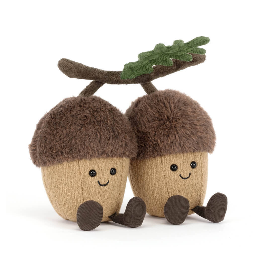 Para Żołędzi Ort & Tum - Wesołe Żołędzie z Liściem - 18 cm - Pluszowa Maskotka - JellyCat