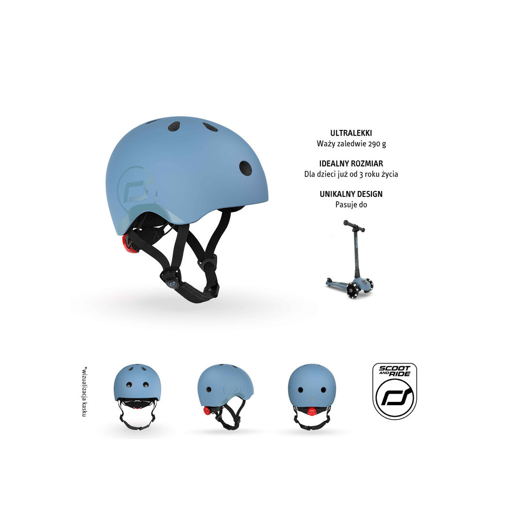 Steel - Kask S-M Dla Dzieci 3+ - ScootandRide Scoot&Ride