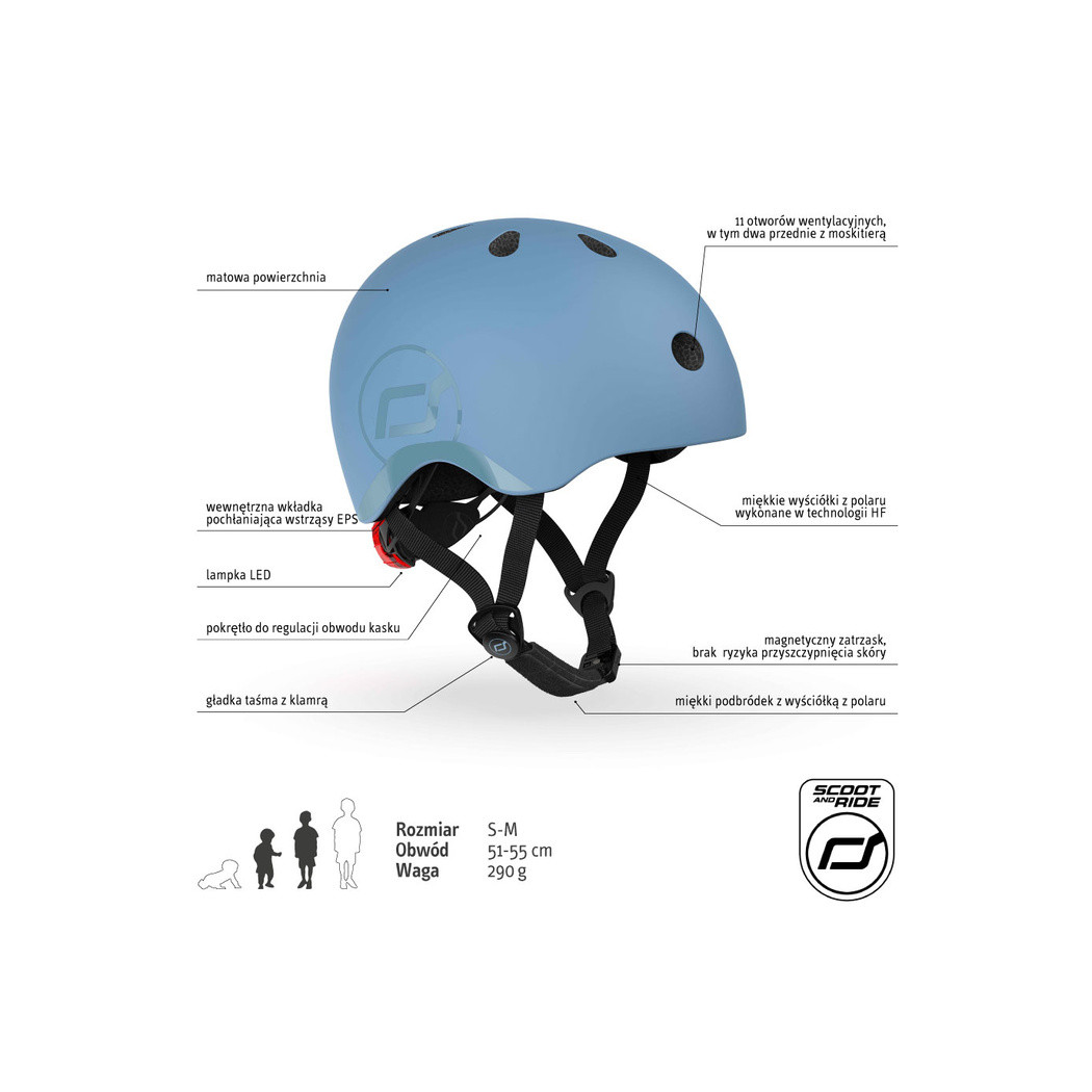 Steel - Kask S-M Dla Dzieci 3+ - ScootandRide Scoot&Ride