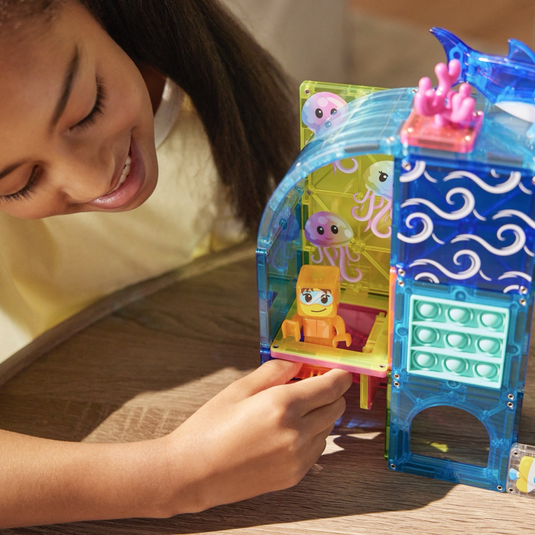 Undersea Adventure - Podwodna Baza - Klocki Magnetyczne 58 elementów z Figurkami - Magna-Tiles