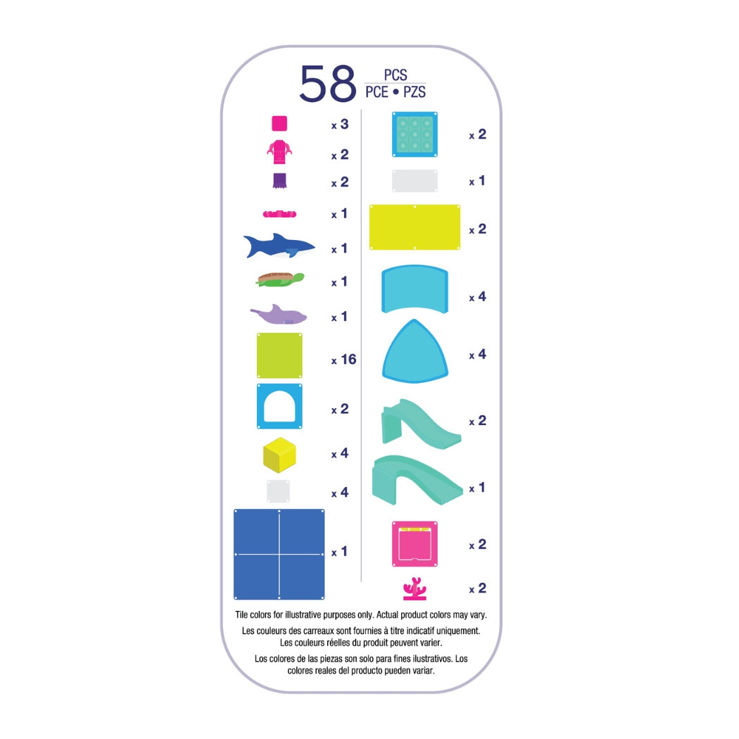 Undersea Adventure - Podwodna Baza - Klocki Magnetyczne 58 elementów z Figurkami - Magna-Tiles