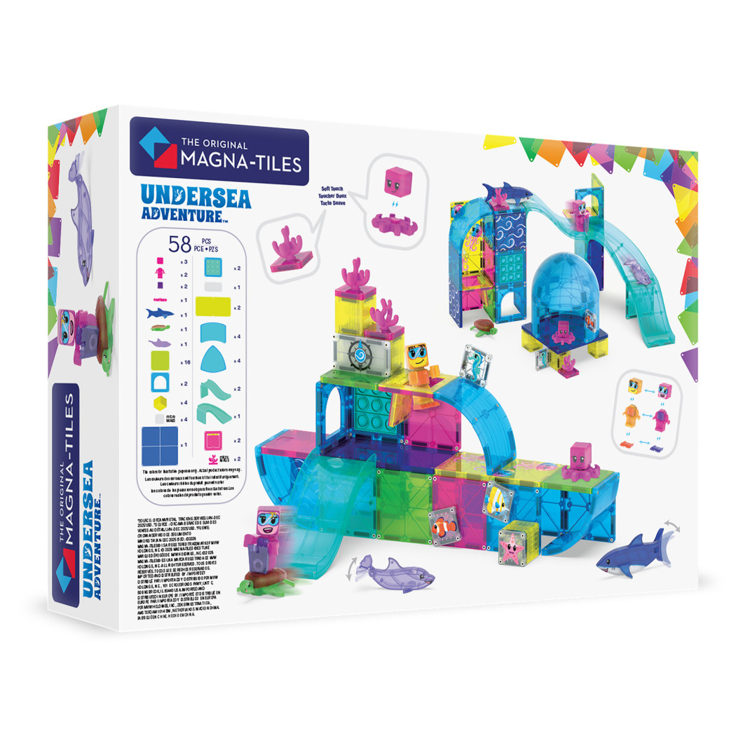 Undersea Adventure - Podwodna Baza - Klocki Magnetyczne 58 elementów z Figurkami - Magna-Tiles