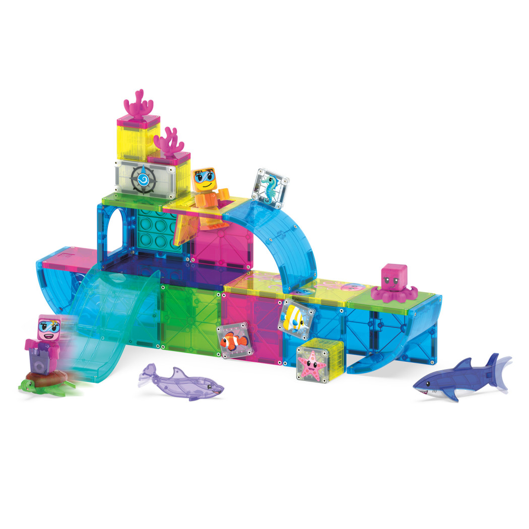 Undersea Adventure - Podwodna Baza - Klocki Magnetyczne 58 elementów z Figurkami - Magna-Tiles