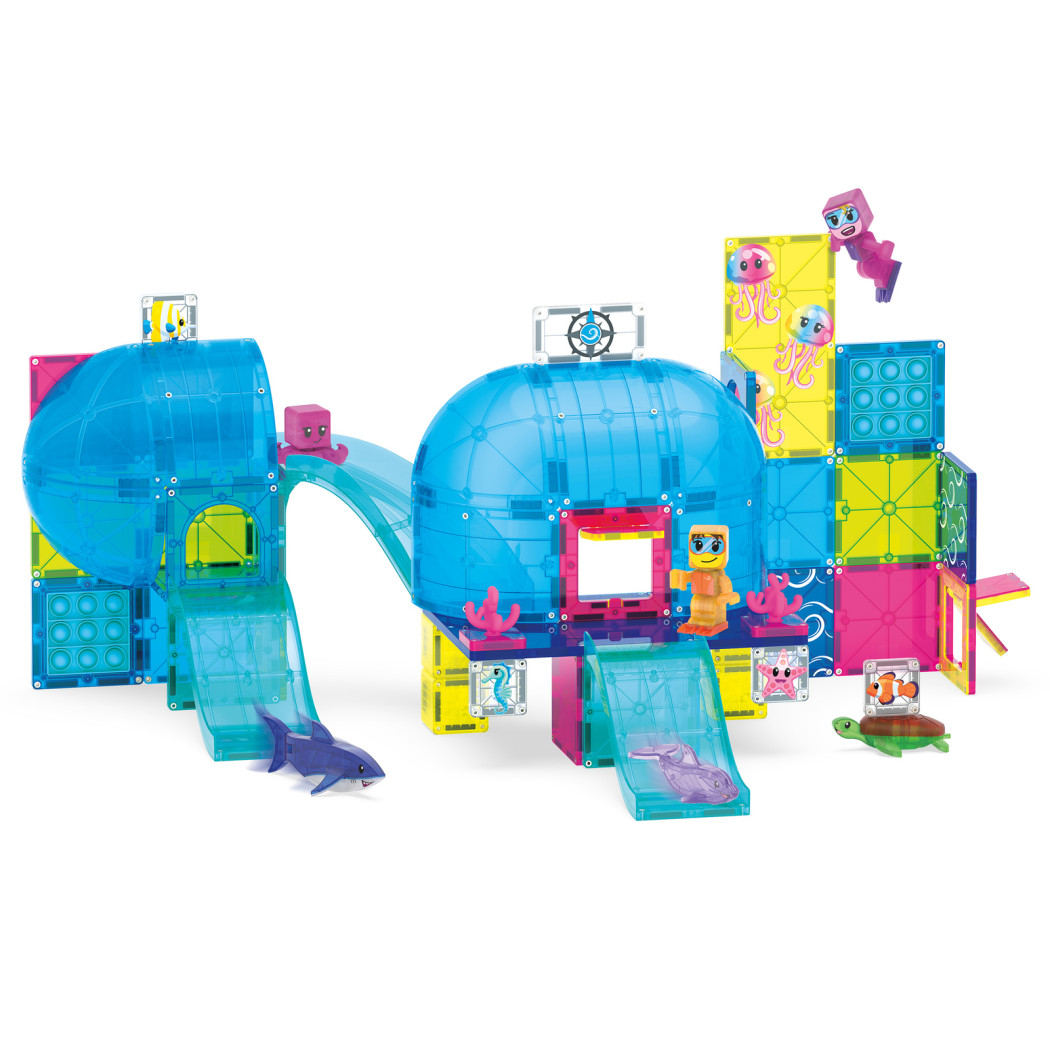 Undersea Adventure - Podwodna Baza - Klocki Magnetyczne 58 elementów z Figurkami - Magna-Tiles