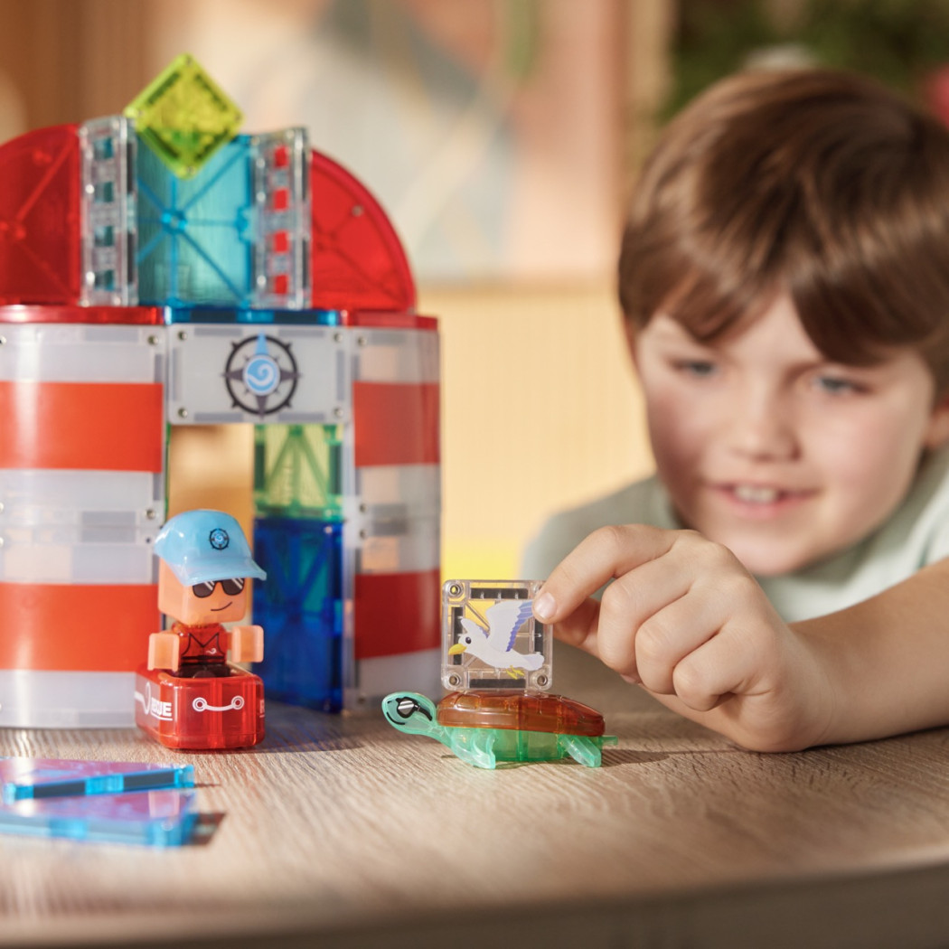 Lighthouse Rescue - Latarnia Morska - Klocki Magnetyczne 26 elementów z Figurką - Magna-Tiles